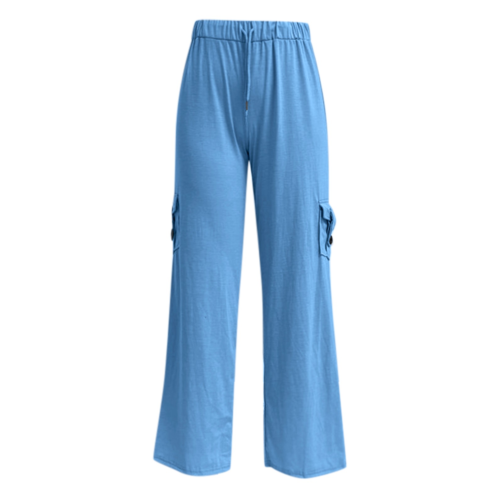 thumbnail image 4 of Pantalones de yoga anchos para mujer con bolsillos cargo - Poliéster spandex, cintura elástica, pantalones palazzo elásticos, aptos para el gimnasio/entrenamiento/uso informal, 4 of 5